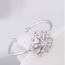 Fashion Silver Color Snowflake Decorated Opening Ring