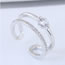 Fashion Silver Color Pure Color Design Double Layer Ring