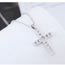 Fashion Silver Color Cross Shape Pendant Decorated Necklace