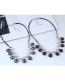 Fashion Claret Red Round Shape Decorated Necklace