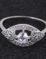 Fashion Silver Color Eye Shape Design Full Diamond Ring