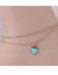 Fashion Gold Color+green Heart Shape Decorated Ankle Chain