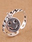 Fashion Silver Color Face Shape Decorated Opening Ring