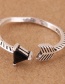Fashion Silver Color Triangle Shape Design Opening Ring