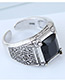 Fashion Silver Color Square Shape Decorated Opening Ring
