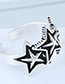 Fashion Silver Color Star Shape Decorated Opening Ring