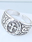 Fashion Silver Color Cross Pattern Decorated Opening Ring