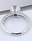 Fashion Silver Color Full Diamond Decorated Opening Ring