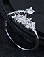 Fashion Silver Color Diamond Decorated Opening Ring