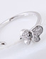 Fashion Silver Color Butterfly Shape Decorated Opening Ring