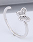 Fashion Silver Color Butterfly Shape Decorated Opening Ring