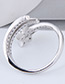 Fashion Silver Color Full Diamond Decorated Star Shape Opening Ring