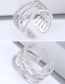 Fashion Silver Color Full Diamond Decorated Multi-layer Opening Ring