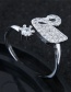 Fashion Silver Color Swan Shape Decorated Opening Ring