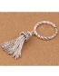 Vintage Silver Color Tassel Decorated Opening Ring