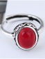Vintage Red Oval Shape Decorated Ring