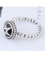 Vintage Silver Color+black Star Shape Decorated Ring