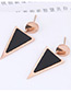 Fashion Black Triangle Shape Decorated Earrings