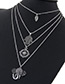 Fashion Silver Color Elephant Shape Decorated Multi-layer Necklace