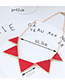 Fashion Red+gold Color Triangle Shape Decorated Necklace