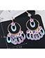 Fashion Pink Circular Ring Shape Decorated Earrings