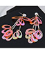Fashion Orange Oval Shape Decorated Paillette Earrings