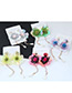 Fashion Plum Red Flower Shpe Decorated Paillette Earrings
