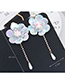 Fashion Silver Color Flower Shpe Decorated Paillette Earrings