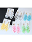 Fashion Pink Oval Shape Decorated Paillette Earrings