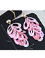 Fashion Pink Oval Shape Decorated Paillette Earrings
