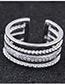 Elegant Silver Color Pure Color Design Multi-layer Opening Ring
