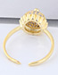 Elegant Gold Color Full Diamond Decorated Pure Color Ring