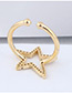 Elegant Gold Color Star Shape Design Pure Color Ring
