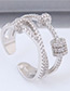 Elegant Silver Color Full Diamond Decorated Pure Color Ring