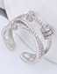 Elegant Silver Color Full Diamond Decorated Pure Color Ring