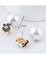 Elegant White Flowers&pearls Decorated Simple Earrings