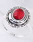 Elegant Red Round Shape Gemstone Decorated Ring