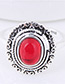Elegant Red Round Shape Gemstone Decorated Ring