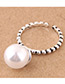 Elegant Antique Silver Pearl Pendant Decorated Simple Ring