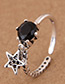 Elegant Black Star Pendant Decorated Pure Color Ring