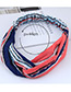 Sweet Blue+red Stripe Pattern Decorated Hair Band