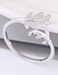 Sweet Silver Color Leaf Shape Design Opening Ring