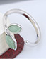 Sweet Green Leaf Shape Design Opening Ring