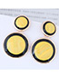 Elegant Yellow Double Round Shape Design Earrings