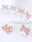 Fashion Silver Color Full Diamond Decorated Bowknot Shape Earrings