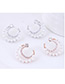 Fashion Rose Gold Moon Shape Decorated Earrings