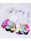 Fashion White Round Shape Decorated Paillette Earrings