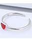 Fashion Red+silver Color Heart Shape Decorated Ring