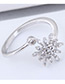 Fashion Silver Color Snowflower Shape Decorated Ring