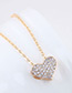 Elegant Gold Color Heart Shape Pendant Decorated Necklace